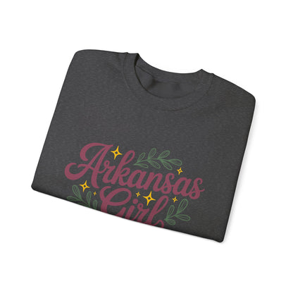 Sweatshirt — "Arkansas Girl" Floral Crewneck