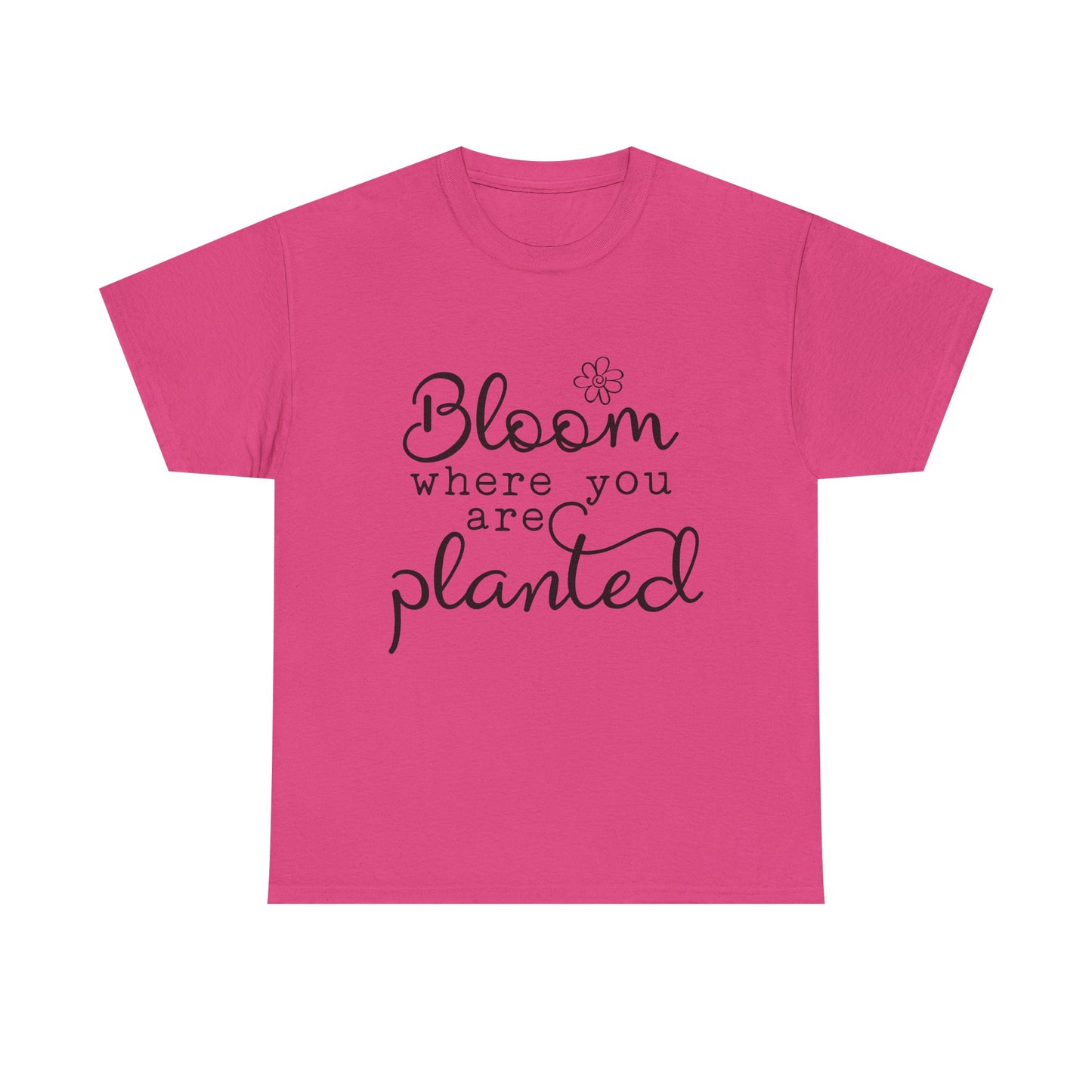 Inspirational Bloom Tee - Unisex Heavy Cotton T-Shirt for Growth Mindset