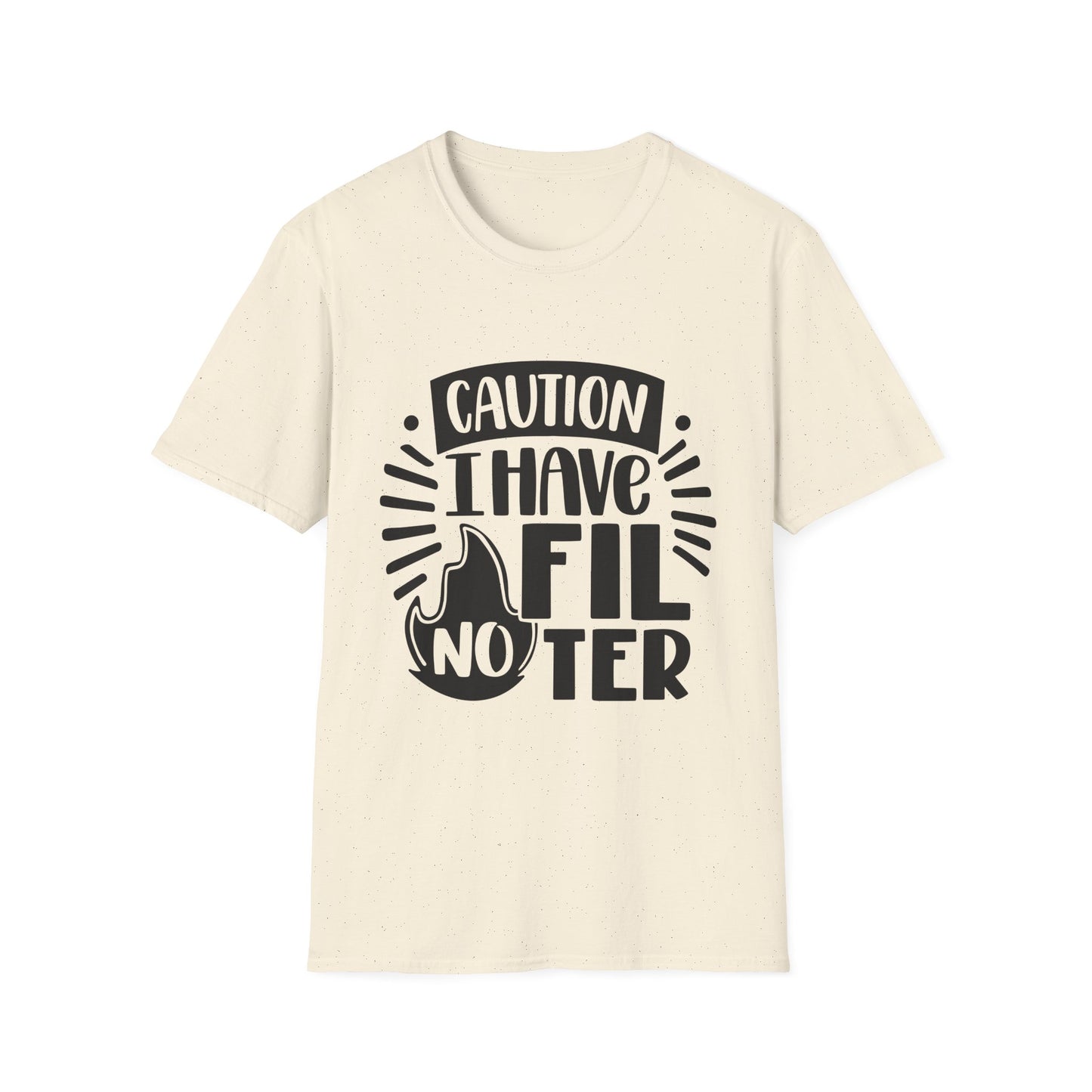 Caution: I Have No Filter Unisex Softstyle T-Shirt - Fun and Quirky Graphic Tee for Casual Wear