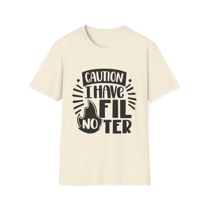 Caution: I Have No Filter Unisex Softstyle T-Shirt - Fun and Quirky Graphic Tee for Casual Wear
