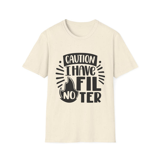 Caution: I Have No Filter Unisex Softstyle T-Shirt - Fun and Quirky Graphic Tee for Casual Wear
