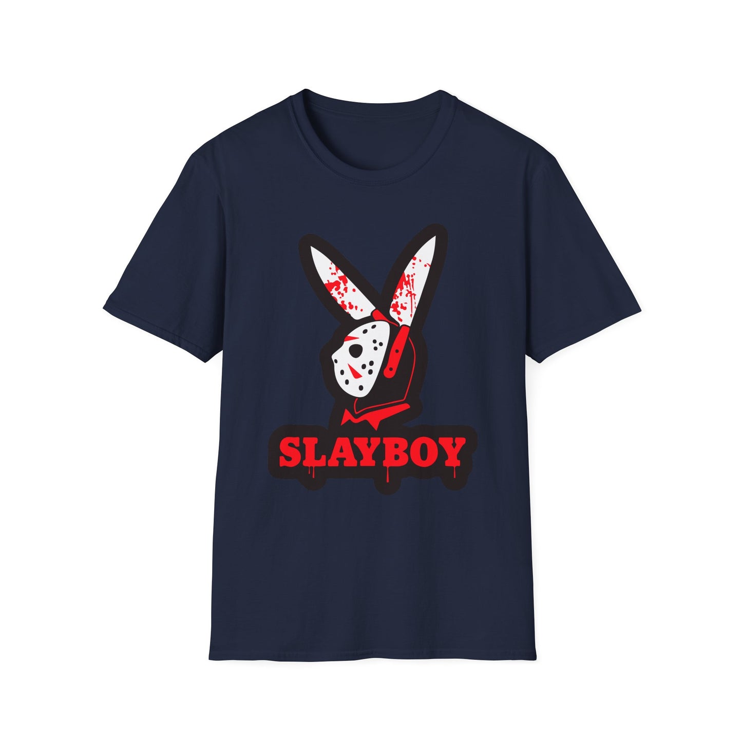 Slayboy Graphic Tee, Unisex Softstyle T-Shirt for Horror Fans, Cosplay Outfit, Halloween Costume, Casual Streetwear