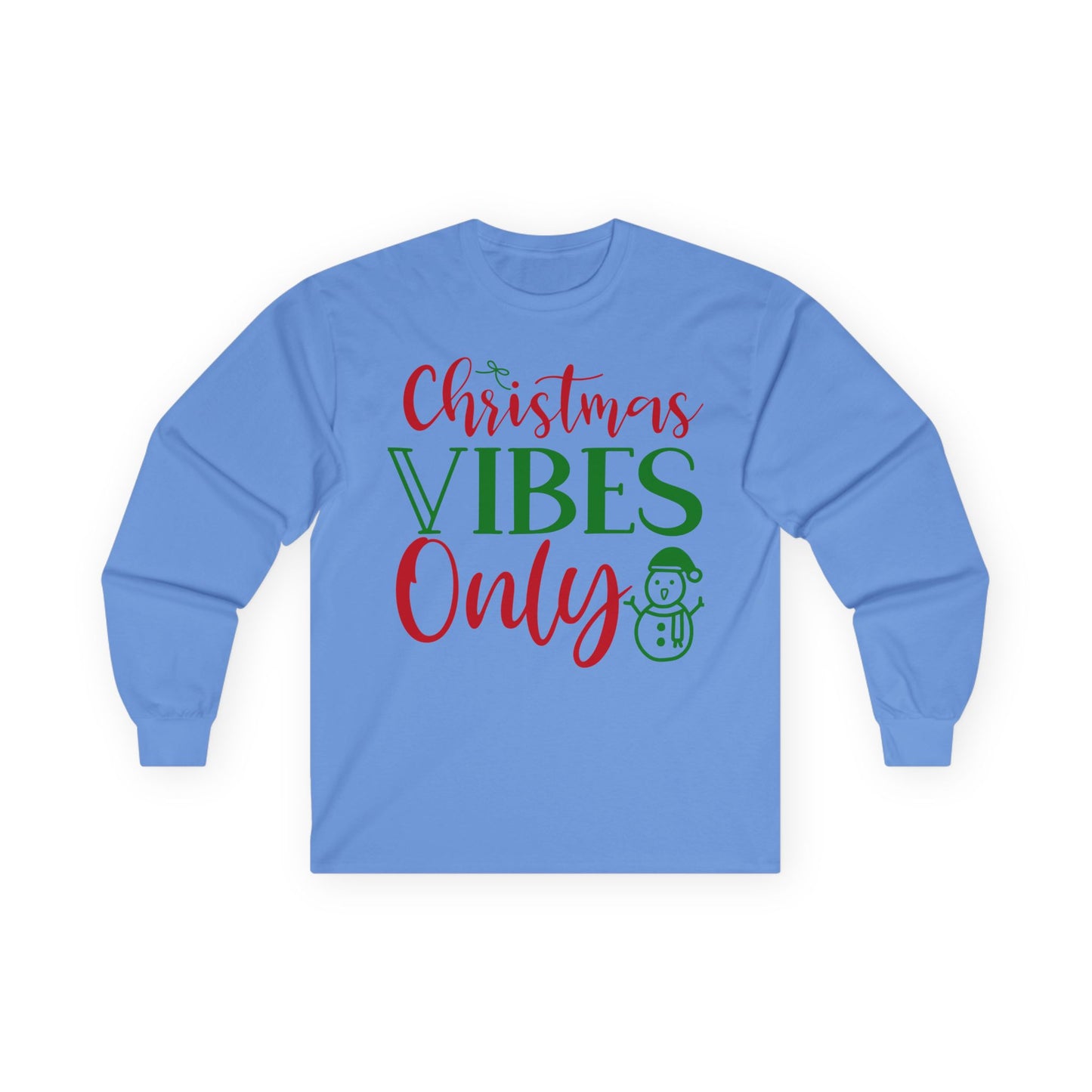 Christmas Vibes Long Sleeve Tee, Holiday Apparel, Unisex Tee, Festive Shirt, Winter Wear, Christmas Gift, Seasonal Fashion