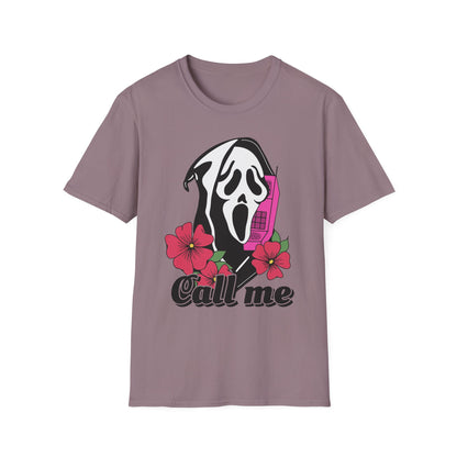 Call Me Horror T-Shirt, Unisex Graphic Tee, Halloween Costume, Spooky Gift, Movie Lover's Shirt, Floral Horror Tee