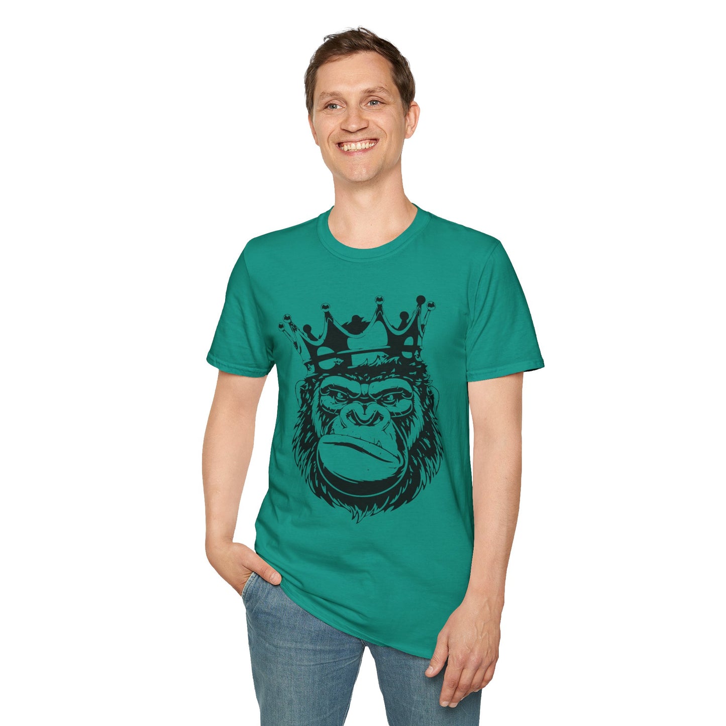 King Status Gorilla T-Shirt | Unisex Softstyle Tee for Casual Wear