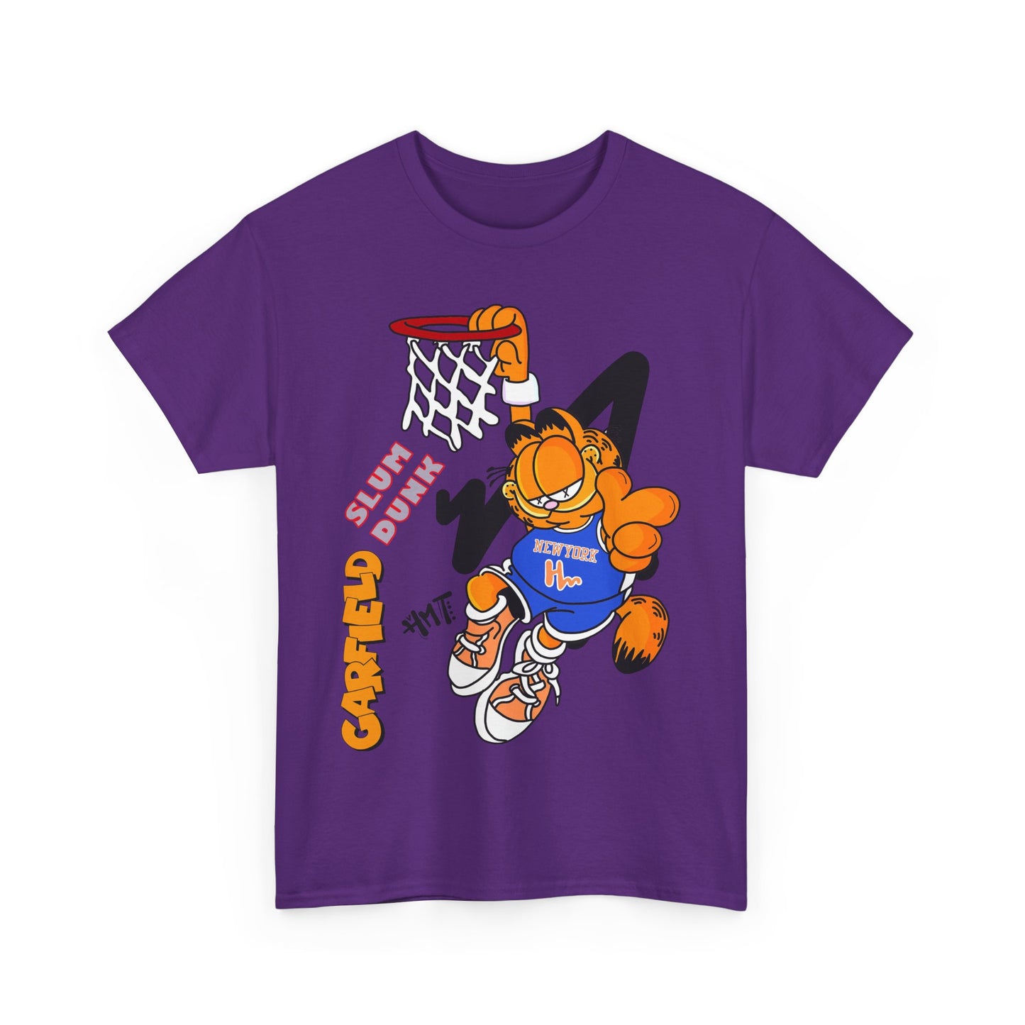 Garfield Basketball Unisex Heavy Cotton Tee - Fun Streetwear for Cat Lovers