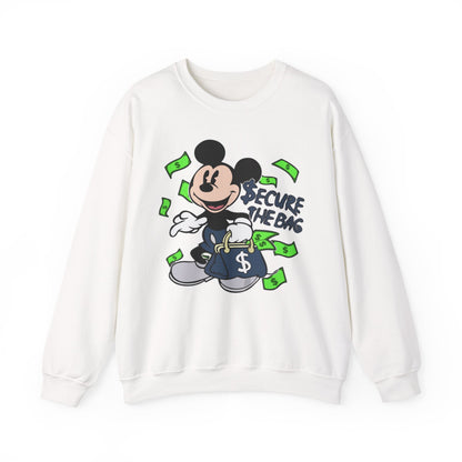 Mickey Mouse Secure the Bag Sweatshirt, Fun Crewneck, Trendy Unisex Apparel, Gift for Disney Lovers, Cozy Streetwear