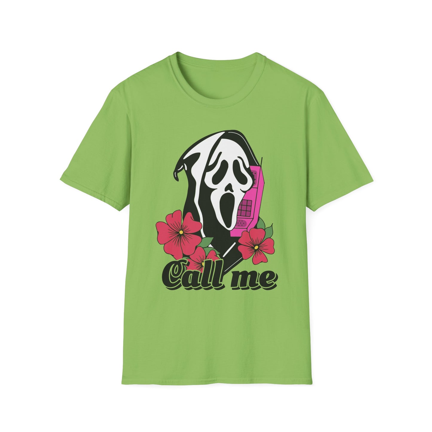 Call Me Horror T-Shirt, Unisex Graphic Tee, Halloween Costume, Spooky Gift, Movie Lover's Shirt, Floral Horror Tee