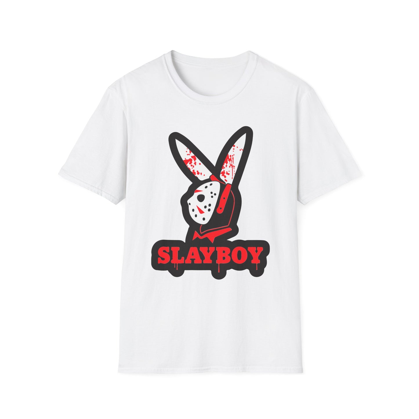 Slayboy Graphic Tee, Unisex Softstyle T-Shirt for Horror Fans, Cosplay Outfit, Halloween Costume, Casual Streetwear