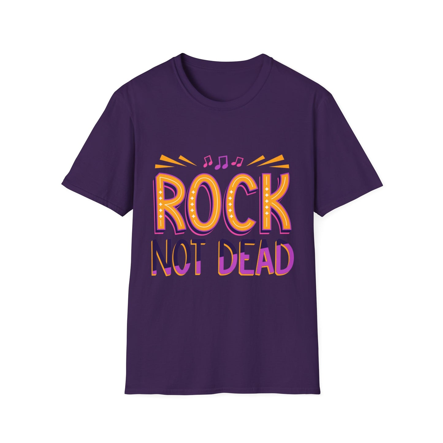 Rock Not Dead Unisex Softstyle T-Shirt | Music Lover Gift, Concert Apparel, Graphic Tee, Casual Wear, Festival Outfit