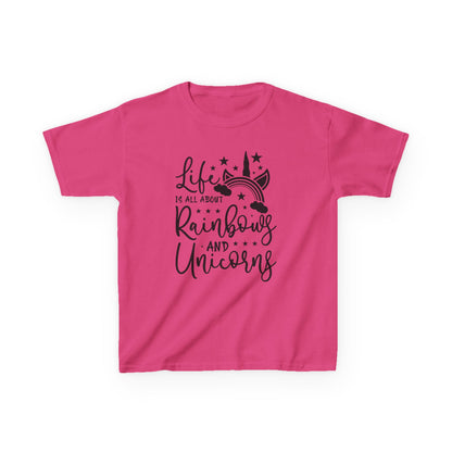 Kids Rainbow Unicorn Tee - Life is All About Fun