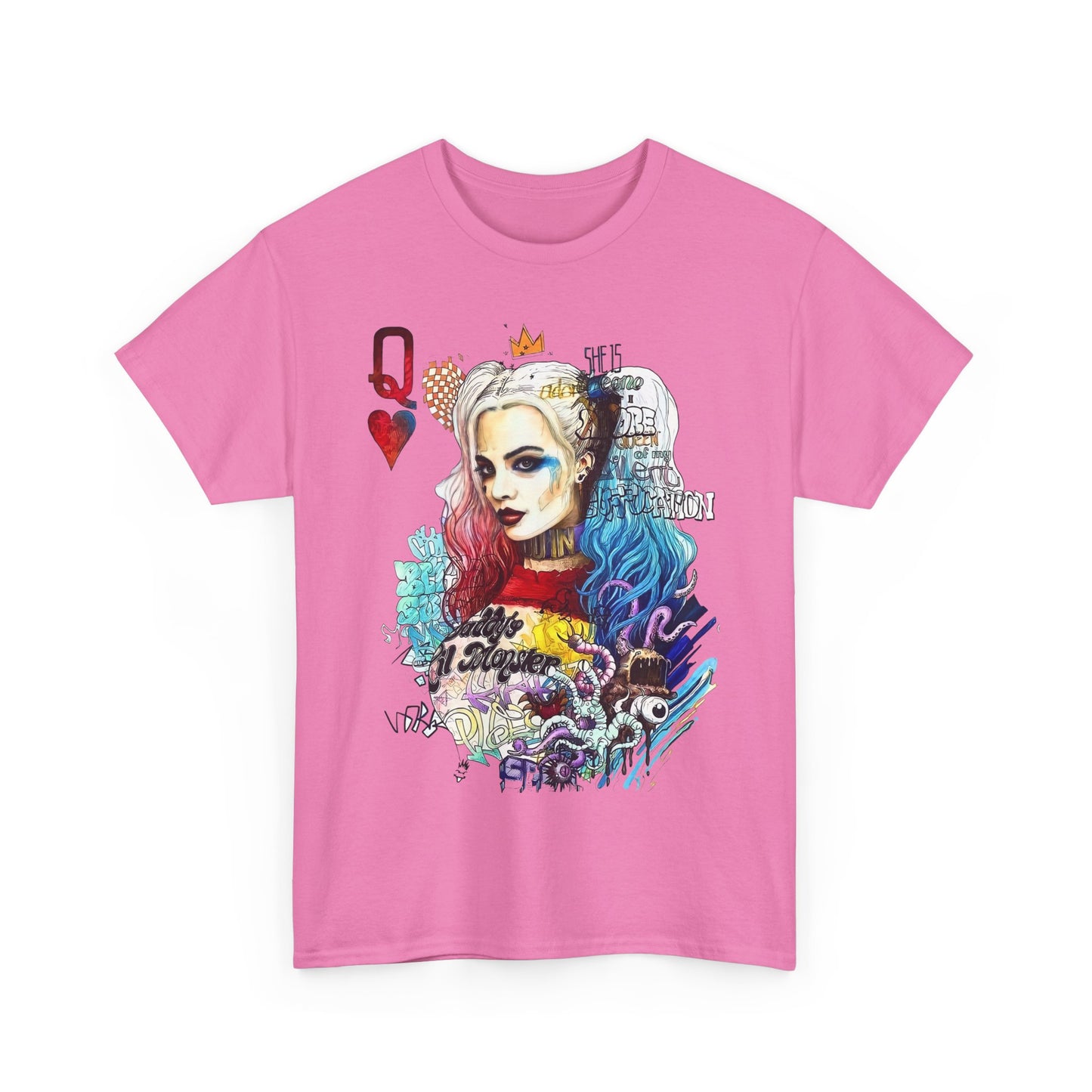 Harley Quinn Inspired Unisex Heavy Cotton Tee - Bold Graphic Design