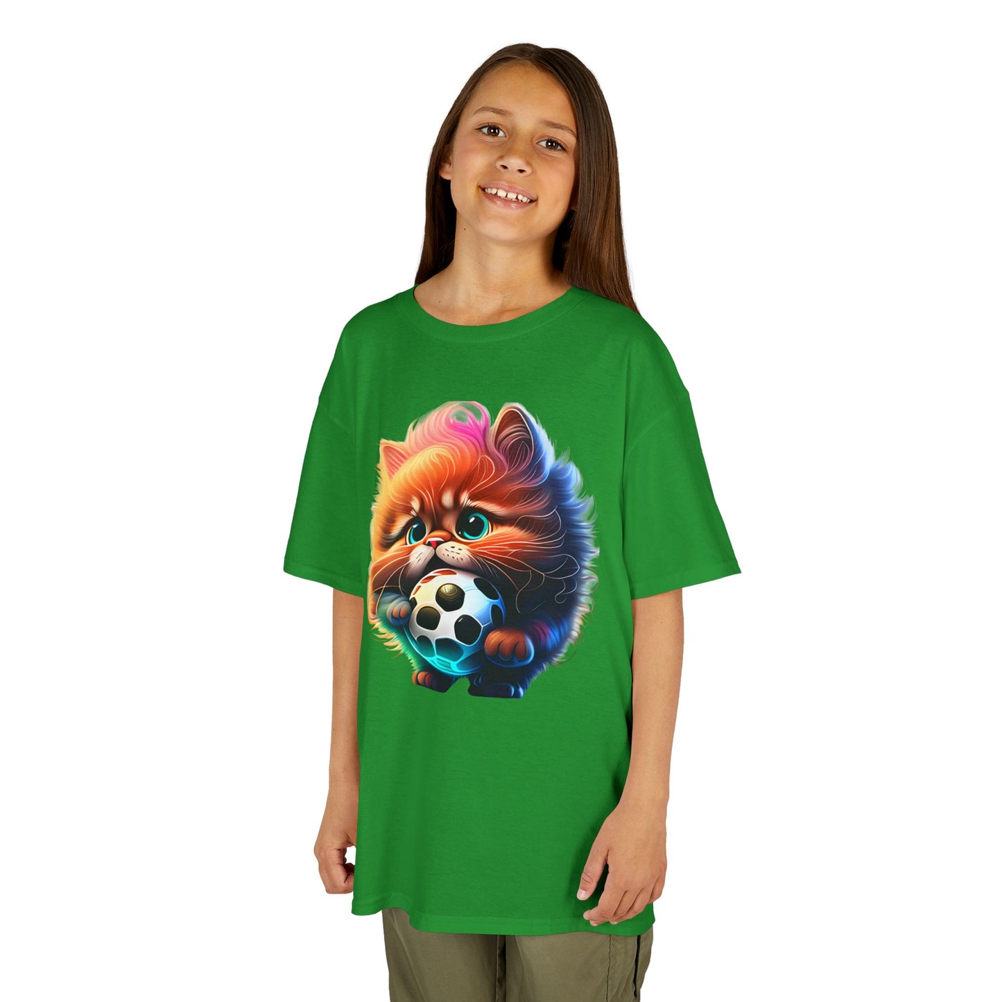 Cute kitty Soccer Kids Tee - Fun & Playful Cotton T-Shirt