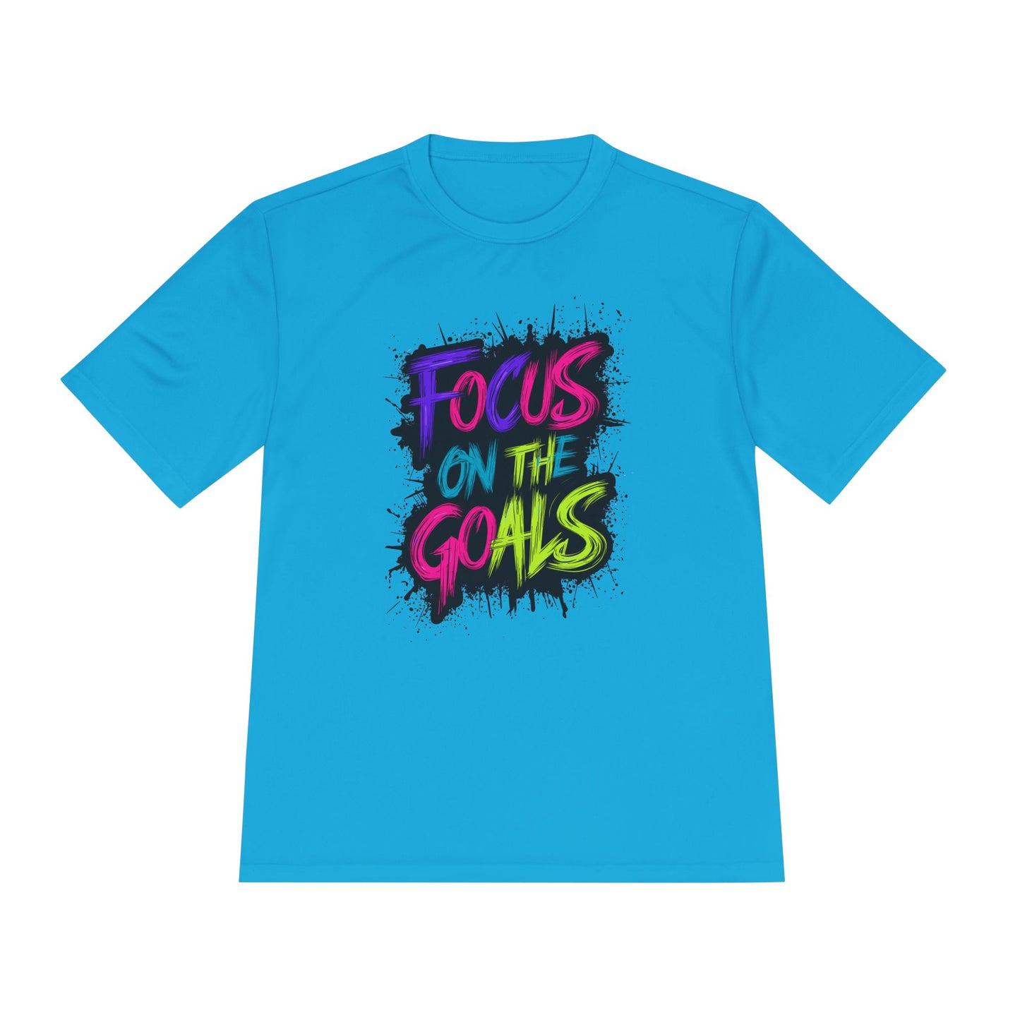 Colorful Motivational Fitness Tee for Active Lifestyle, Gym Shirt, Workout Shirt, Gift for Athletes, Focus on the Goals