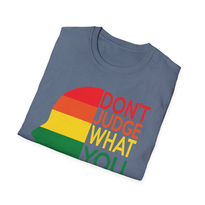 Pride Message Unisex T-Shirt - LGBTQ+ Pride Tee, Rainbow Graphic Shirt, Inclusive Fashion, Gift for Allies, Don't Judge Shirt