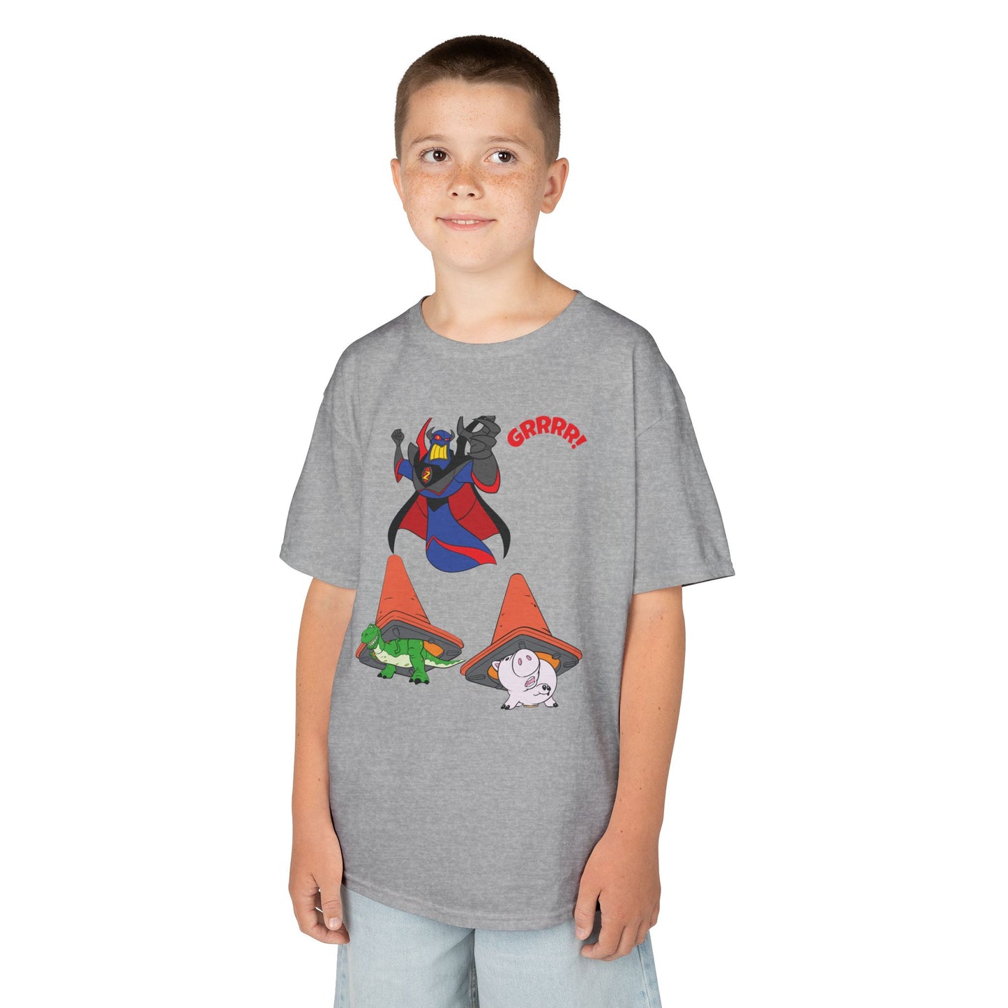 Kids Cartoon Battle Tee - Fun & Unique Grrr! Design