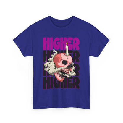 Skull Graphic Tee - "Higher" Unisex Heavy Cotton T-Shirt