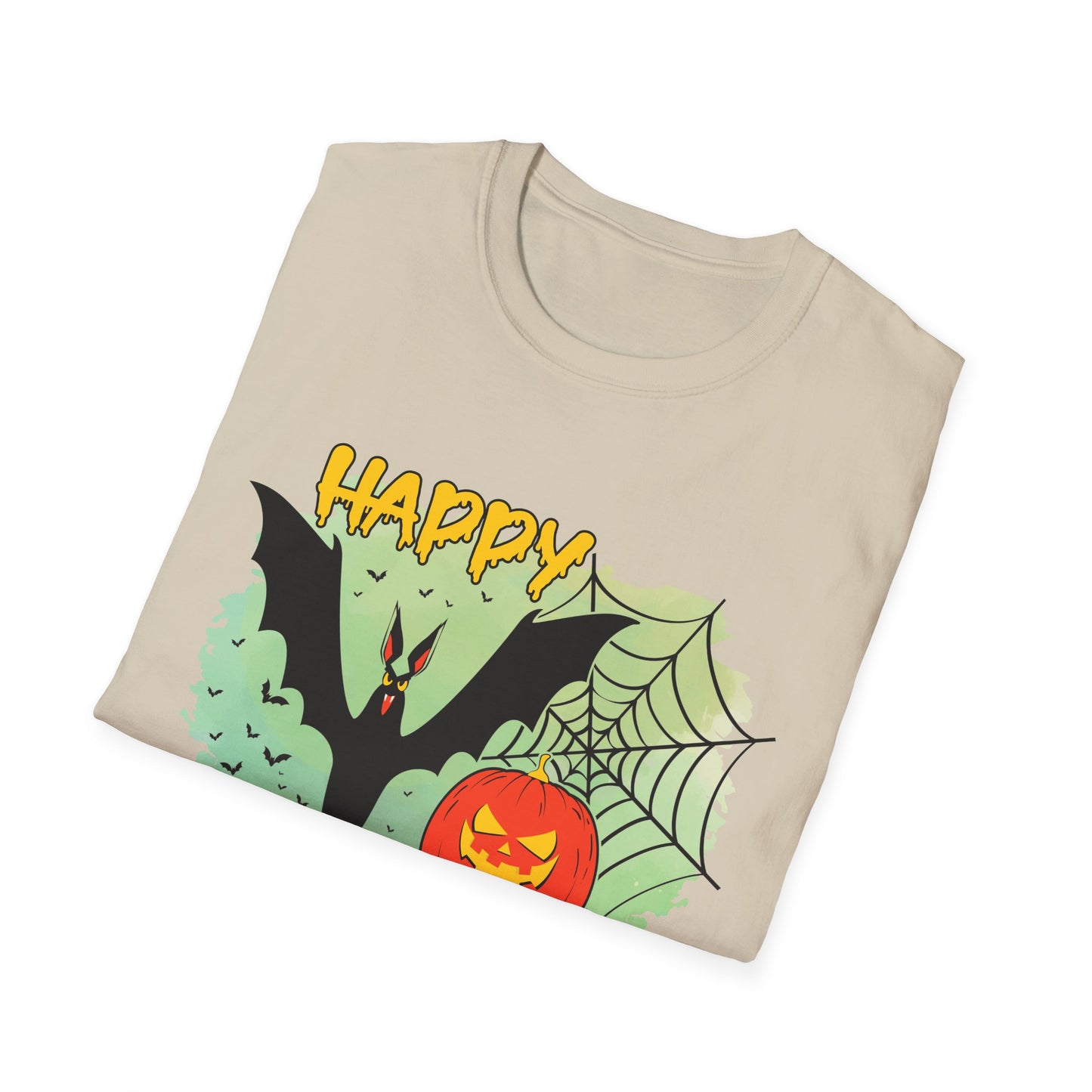 Happy Halloween Unisex Softstyle T-Shirt, Spooky Shirt, Halloween Tee, Fall Fashion, Trick or Treat Apparel