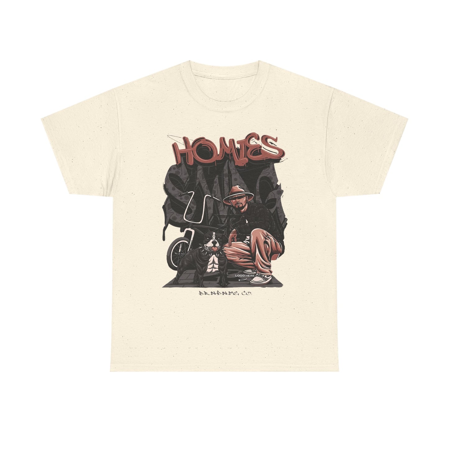 Graphic Unisex Heavy Cotton Tee - 'Homies' Casual Style