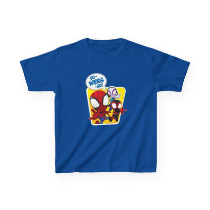 Spiderman Kids Heavy Cotton Tee - Playful Superhero Shirt for Young Fans