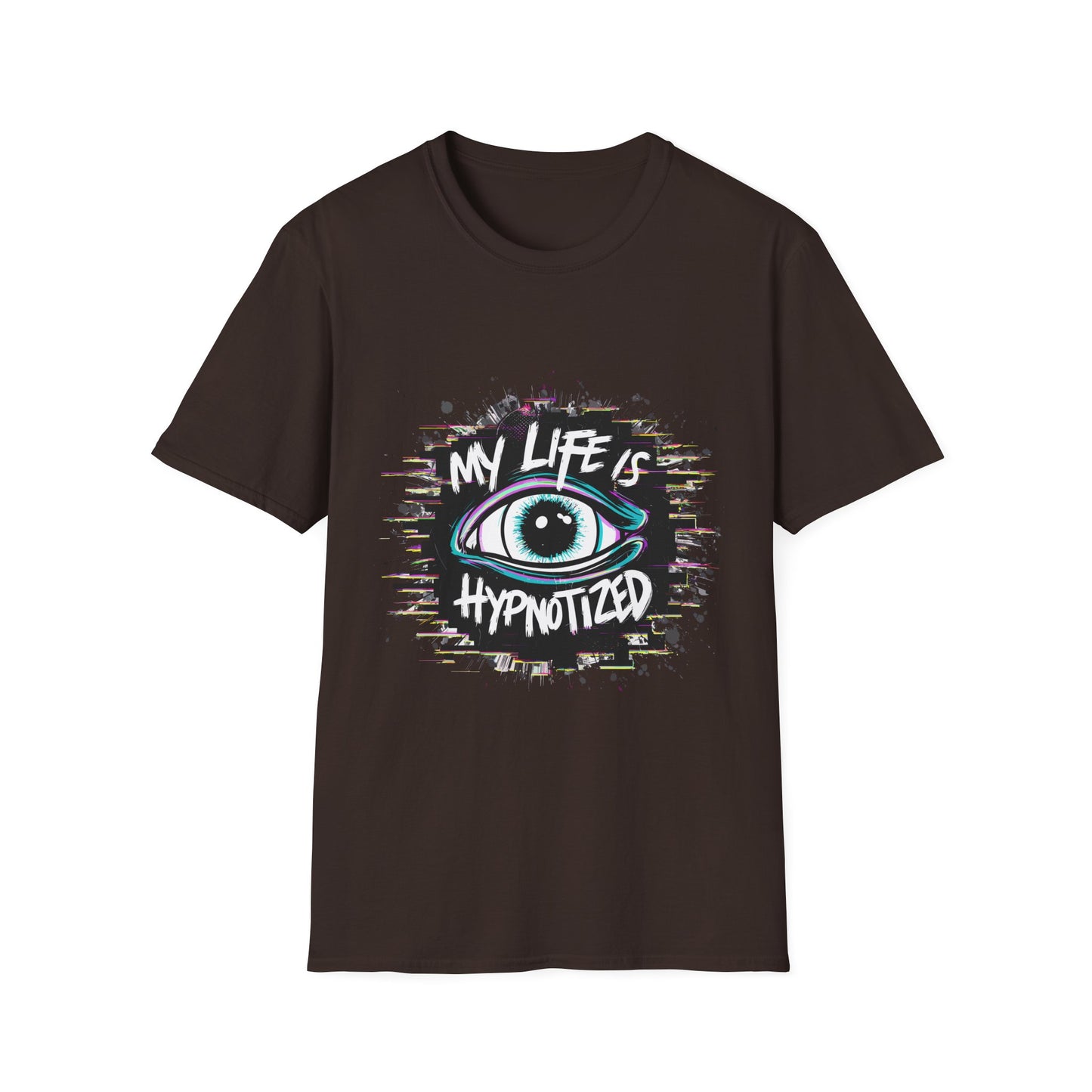 Unisex Hypnotized Eye T-Shirt, Softstyle Tee, Cool Graphic Shirt, Gift for Dreamers, Casual Wear, Trendy Fashion Tee