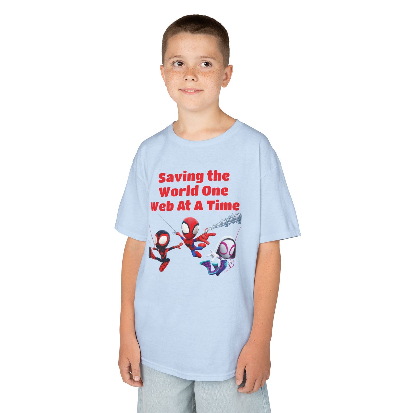 Kids Superhero Tee - Saving the World One Web At A Time