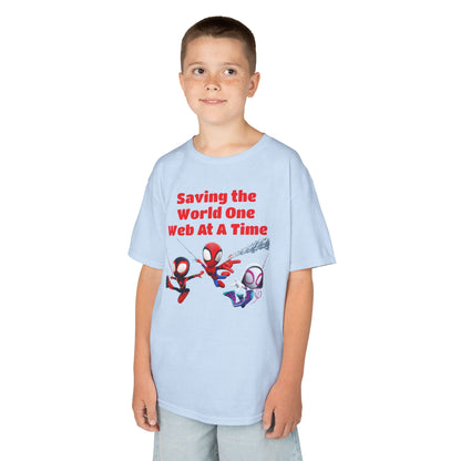 Kids Superhero Tee - Saving the World One Web At A Time
