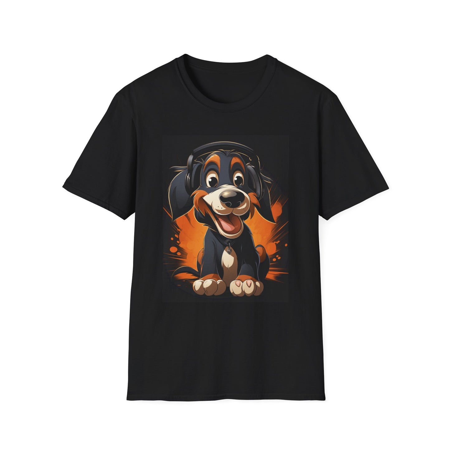 Happy Dog Graphic Unisex Softstyle T-Shirt - Perfect for Dog Lovers