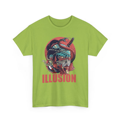 Artistic Unisex Heavy Cotton Tee - 'ILLUSION' Graphic Design