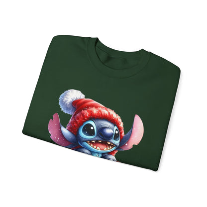 Christmas Stitch Sweatshirt – Cute Stitch in Santa Hat with Holiday Gifts