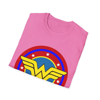 Wonder Woman Inspired Unisex Softstyle T-Shirt, Superhero Tee, Gift for Amazon Fans, Comic Con Outfit, Everyday Wear, Birthday Present