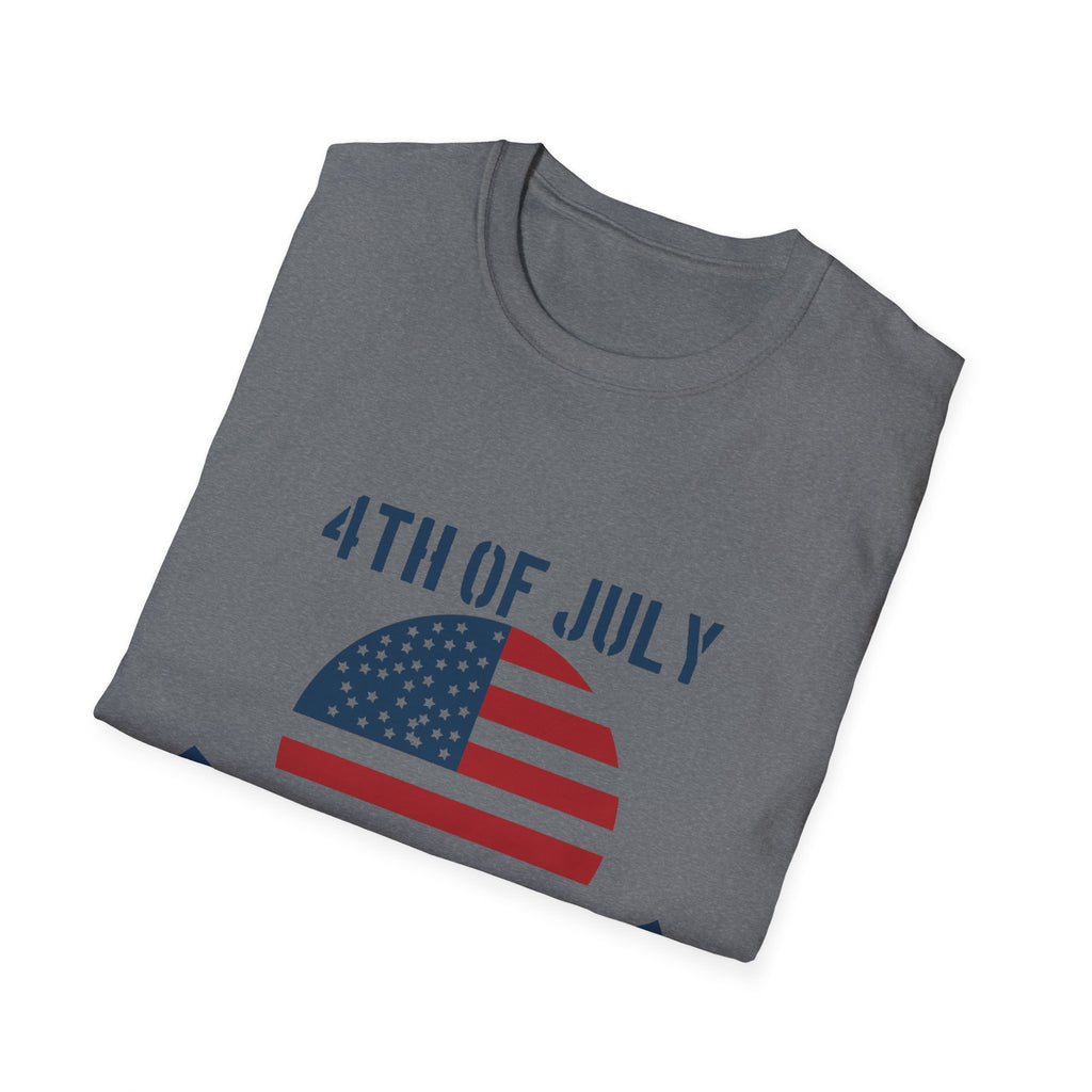 4th of July Unisex Softstyle T-Shirt, Independence Day Tee, Patriotic Shirt, July 4th Celebration Apparel, Summer BBQ Top