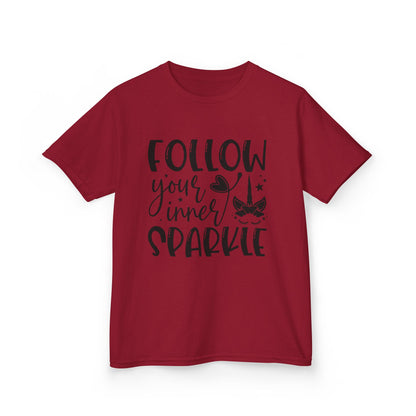 Kids Heavy Cotton™ Tee - Follow Your Inner Sparkle T-Shirt for Creative Kids