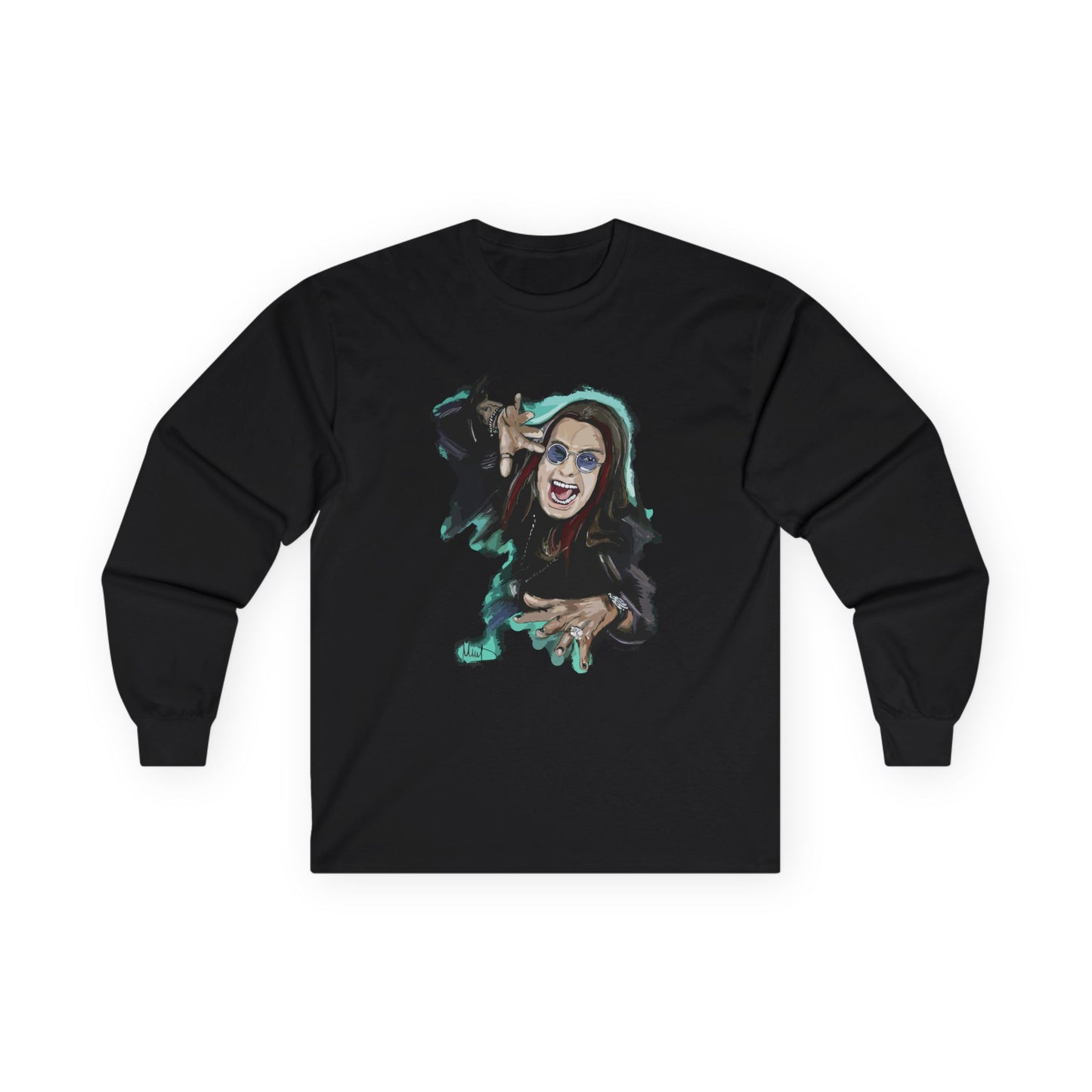 Long Sleeve Tee — Retro Rock Singer Graphic