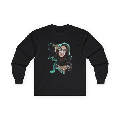 Long Sleeve Tee — Retro Rock Singer Graphic