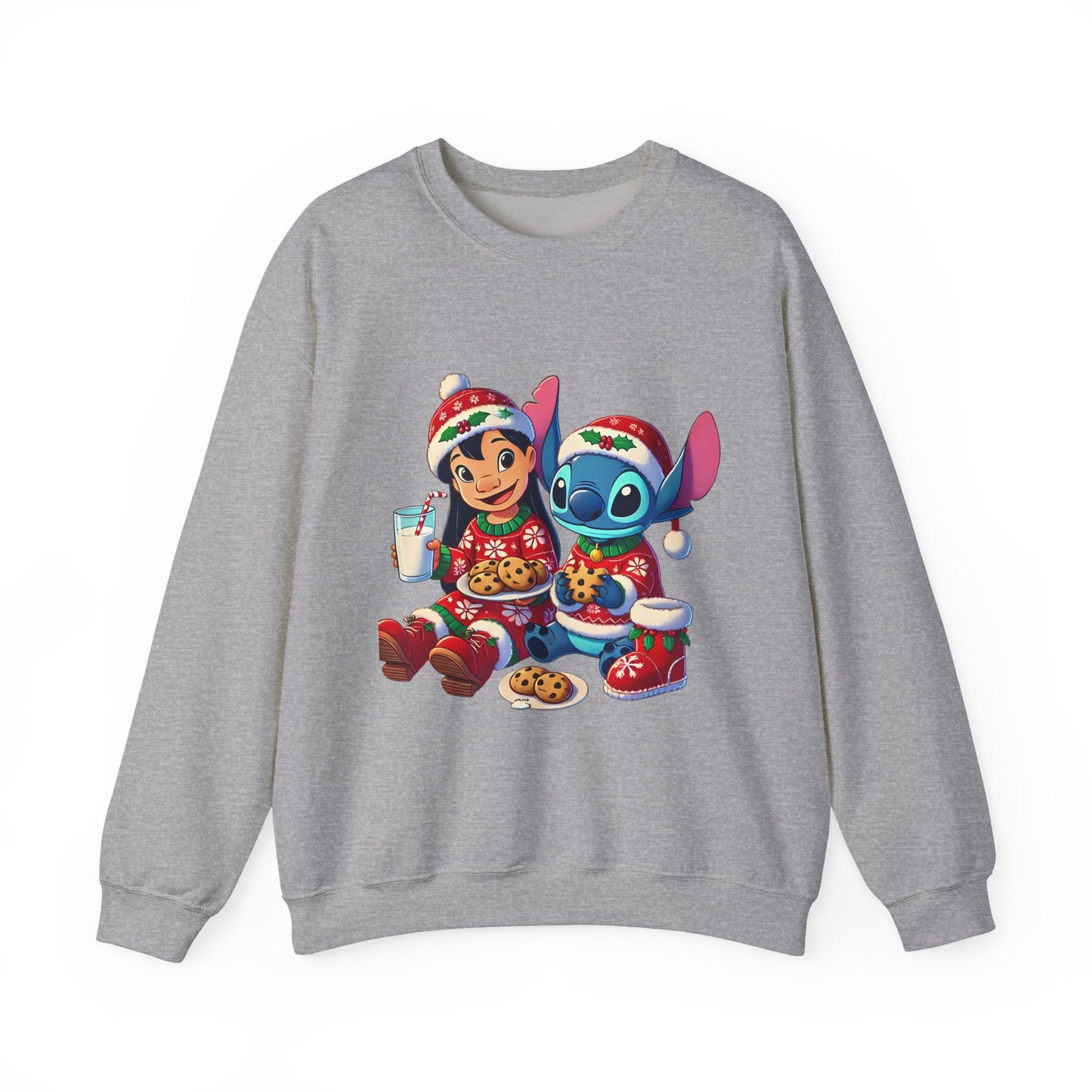 Holiday Character Sweatshirt — Cute Christmas Cookies & Milk Design