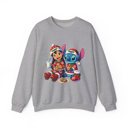 Holiday Character Sweatshirt — Cute Christmas Cookies & Milk Design