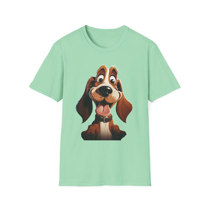 Cute Cartoon Dog Unisex Softstyle T-Shirt - Perfect for Pet Lovers