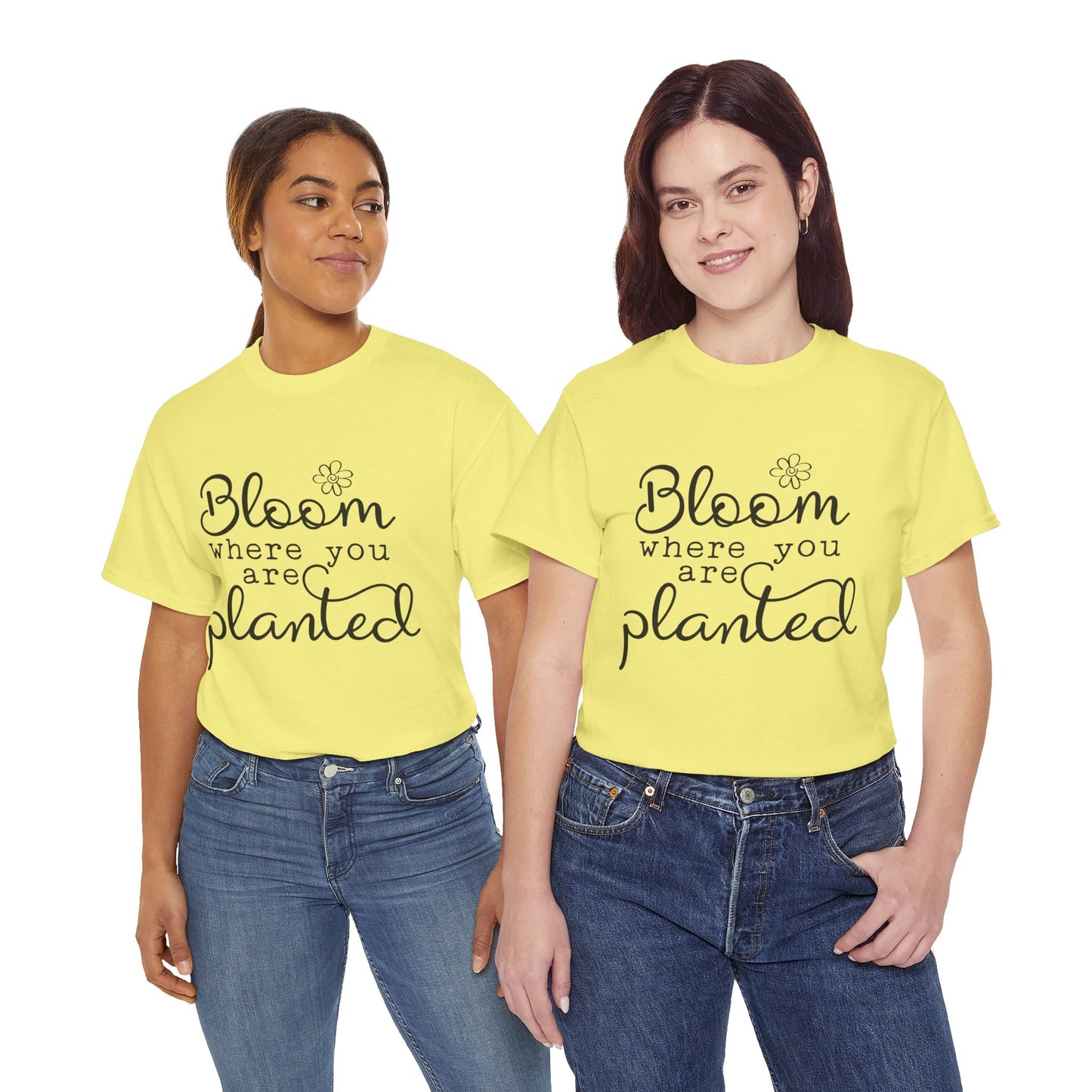 Inspirational Bloom Tee - Unisex Heavy Cotton T-Shirt for Growth Mindset