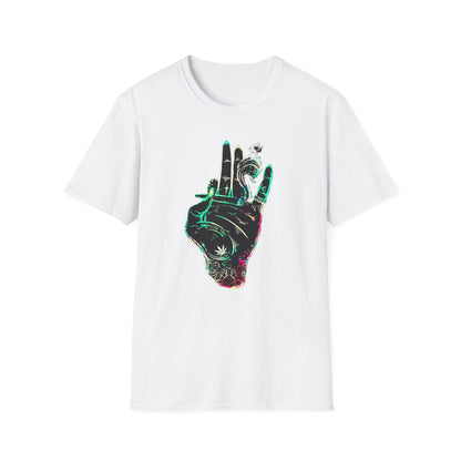 Psychedelic Hand Design Unisex T-Shirt - Softstyle, Casual Vibe