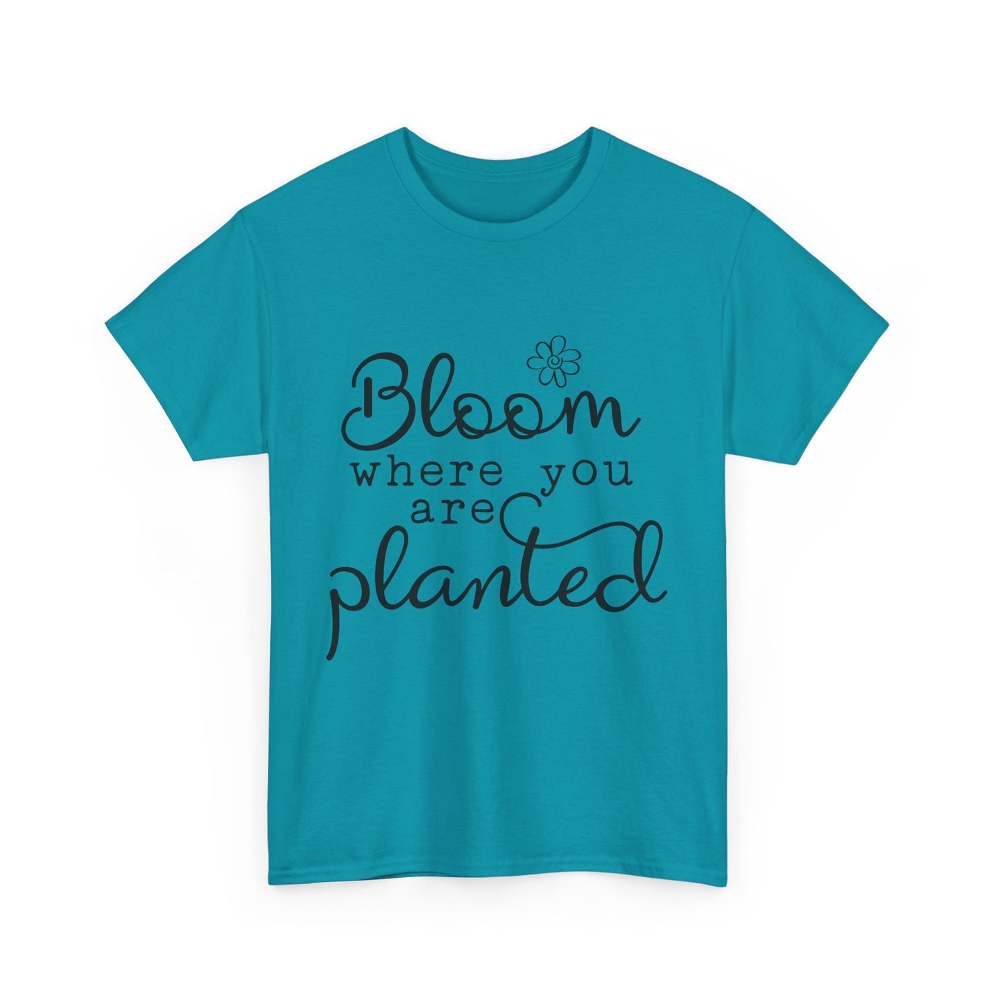 Inspirational Bloom Tee - Unisex Heavy Cotton T-Shirt for Growth Mindset