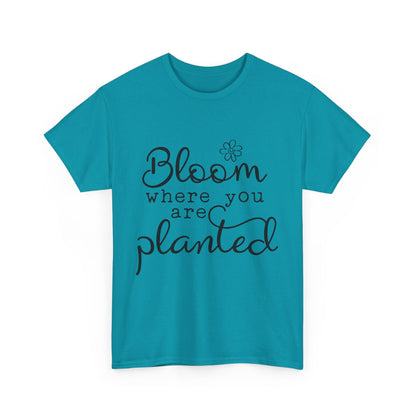 Inspirational Bloom Tee - Unisex Heavy Cotton T-Shirt for Growth Mindset