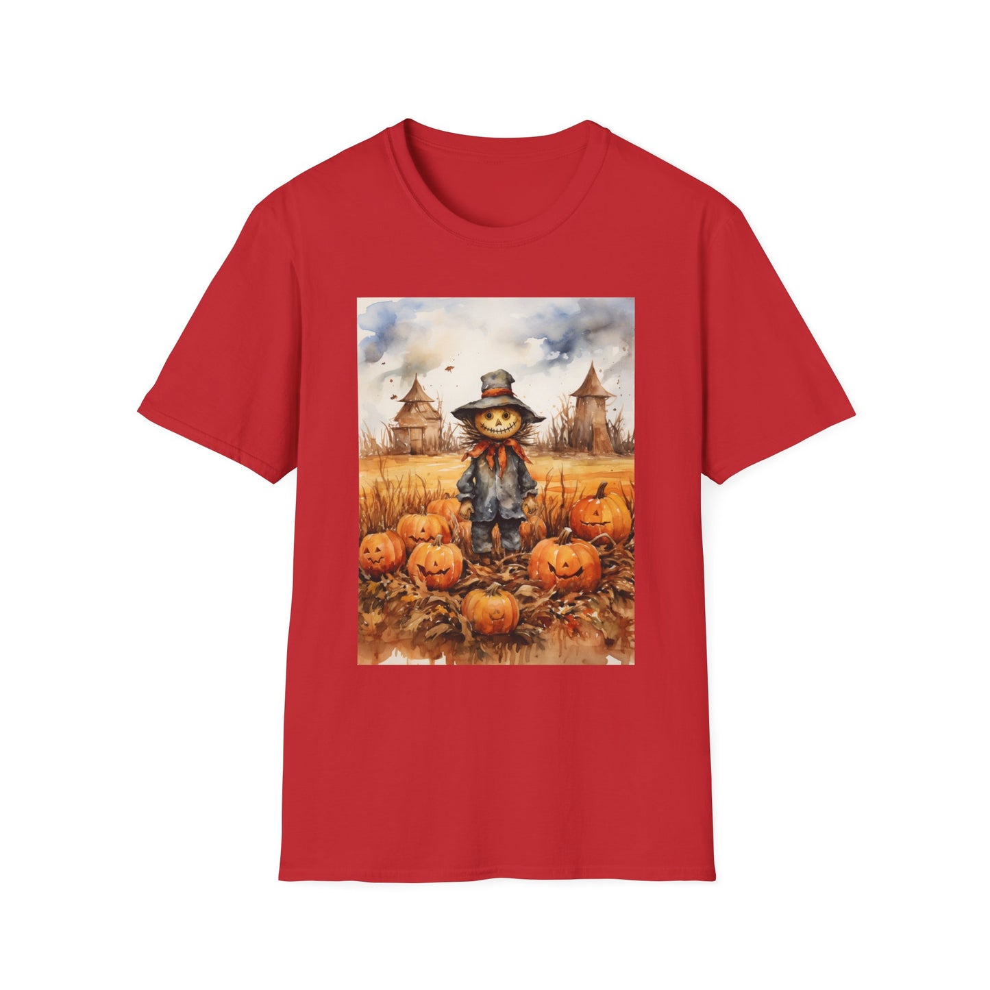 Autumn Scarecrow T-Shirt, Fall Halloween Tee, Pumpkin Patch Shirt, Unisex Graphic Top, Cozy Harvest Apparel