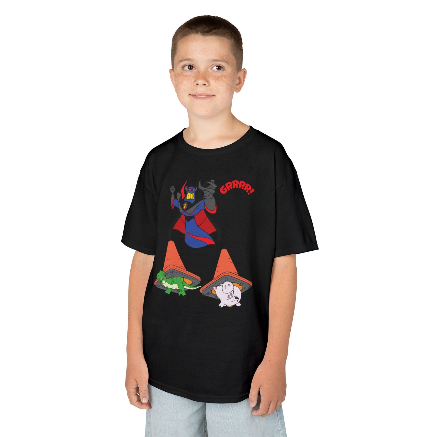 Kids Cartoon Battle Tee - Fun & Unique Grrr! Design