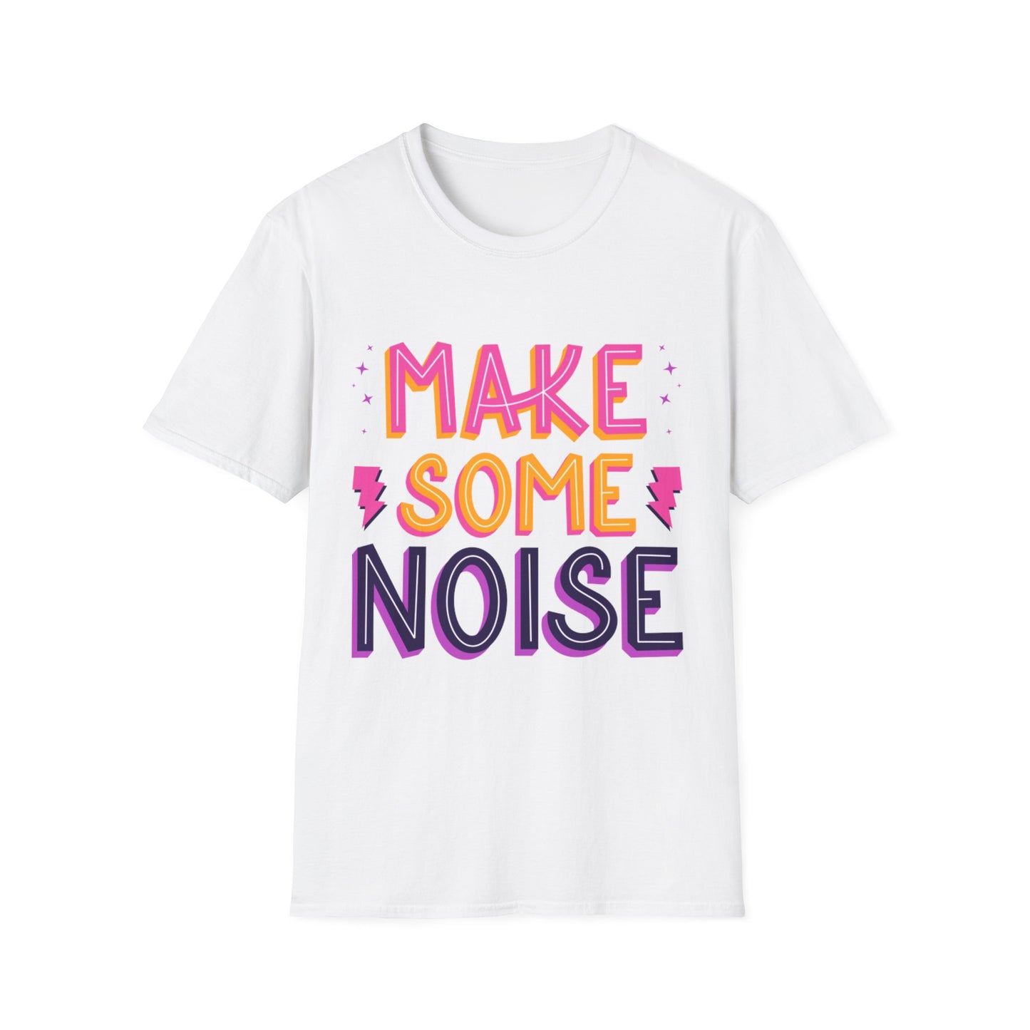 Make Some Noise Unisex Softstyle T-Shirt, Music Lovers Tee, Party Shirt, Gift for Friends, Festival Attire