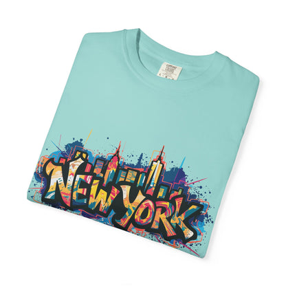 Colorful New York Graffiti T-Shirt, Streetwear Tee, City Vibe Shirt, Travel Souvenir Gift, Urban Fashion, Summer Outfit