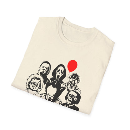 Horror-Themed Unisex T-Shirt, Trendy Graphic Tee, Gifts for Fans, Casual Wear, Horror Lovers Apparel, Halloween Costume Shirt