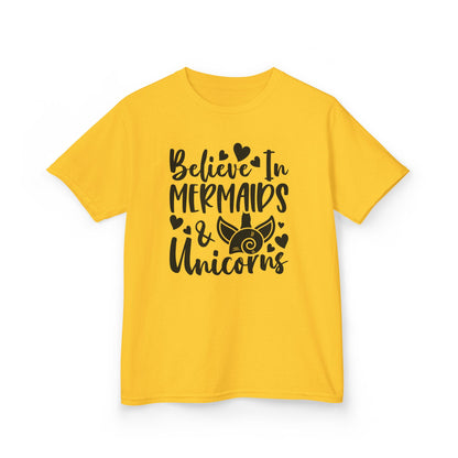 Kids Heavy Cotton™ Tee - Believe in Mermaids & Unicorns T-Shirt
