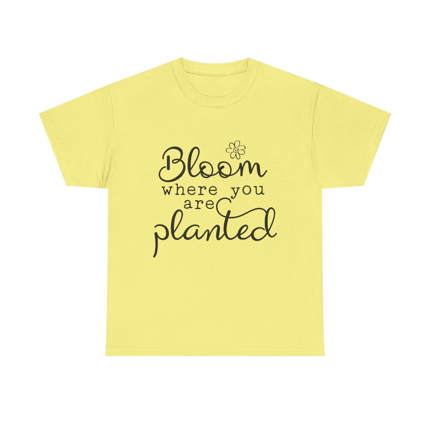 Inspirational Bloom Tee - Unisex Heavy Cotton T-Shirt for Growth Mindset