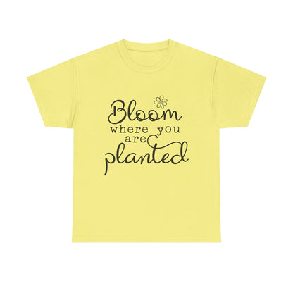 Inspirational Bloom Tee - Unisex Heavy Cotton T-Shirt for Growth Mindset